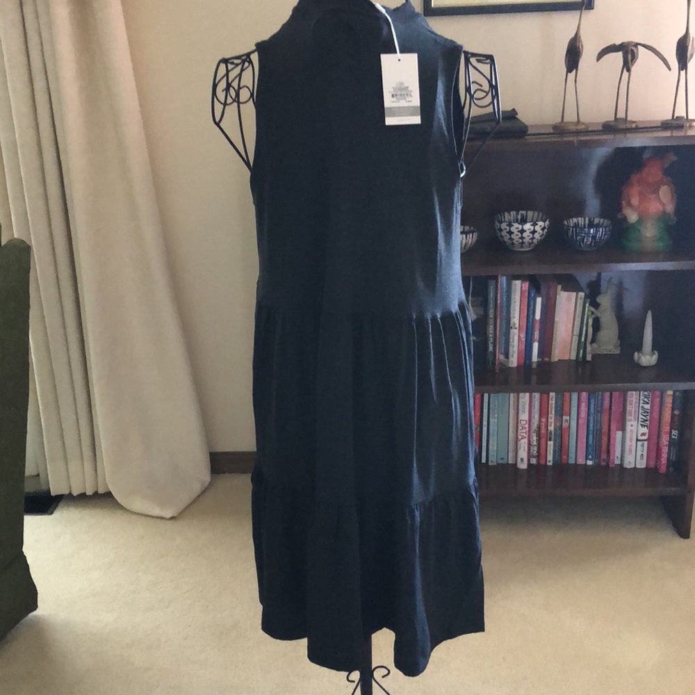 Mud Pie Tully Tiered Dress Charcoal Size Small